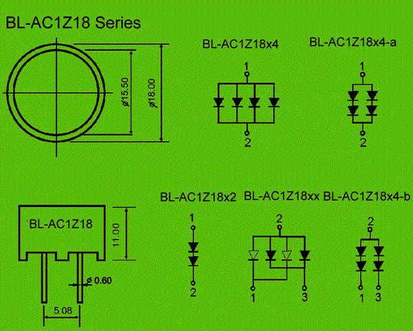 LED light bar(circle ,1 bar,18.00mm) circuit and dimension diagram LED bar | circle LED | 18mm light bar dimensional drawing