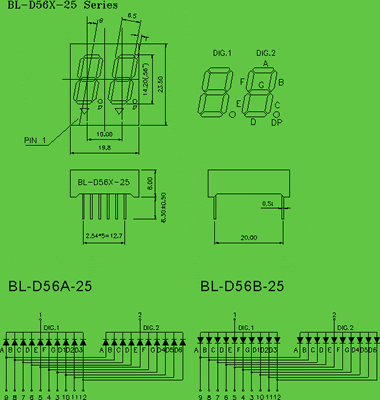 0.56 numeric LED display | 0.56 inch dimensional drawing