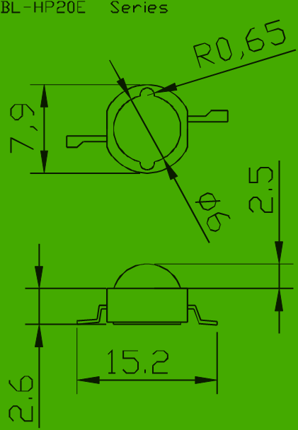 3W Emitter,HIGH POWER LED,Lamertian Type circuit and dimension diagram 3 watt led | high power led | led manufacturer dimensional drawing