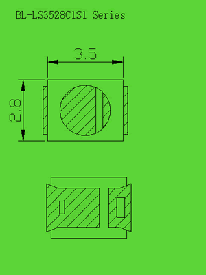 3528 0.5w 1w 0.5W 1W SMD led diode circuit and dimension diagram SMT LED | 3528 0.5w 1w PLCC2 dimensional drawing