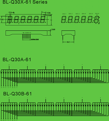 6 digit 0.3 6 digit display | LED numeric display dimensional drawing